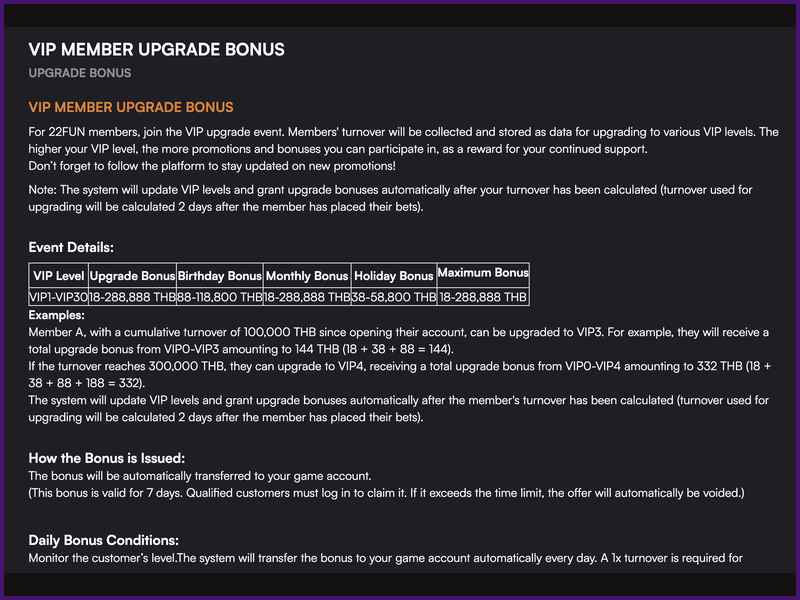 Advantages of the 22fun Casino platform