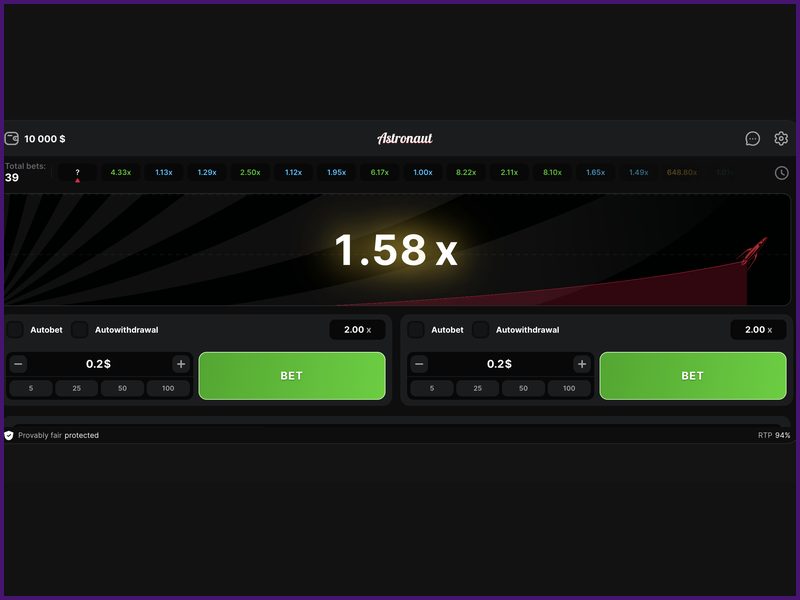 Switch to real-money play at Astronaut