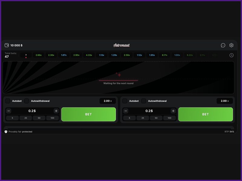 Provably Fair and the transparency of the Astronaut game