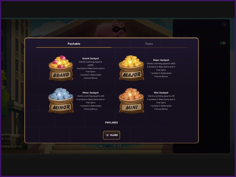 Sécurité du jeu Gangsta Piggy