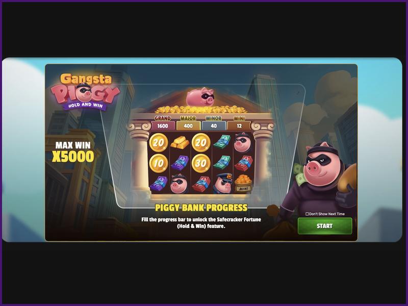Bonus « Safecracker Fortune Hold and Win » dans Gangsta Piggy