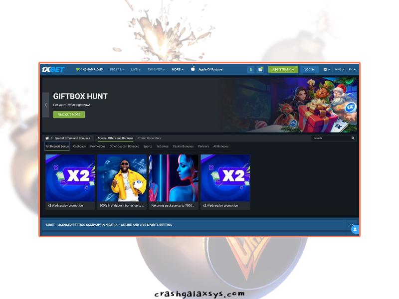 Bonus et promotions pour les joueurs Crash au 1xBet Casino