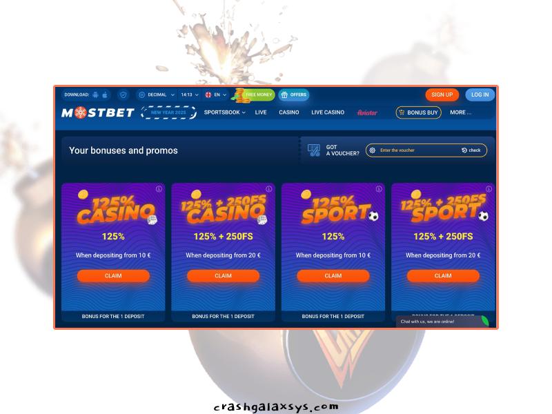 Bonus et promotions pour les joueurs du Casino Mostbet