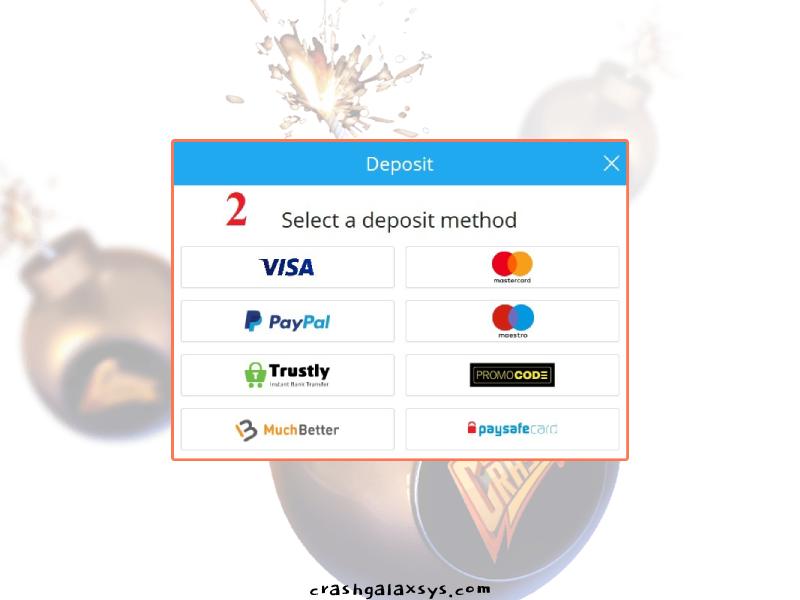 How to make a deposit for Crash Galaxsys at SportingBet