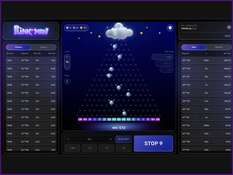 Demo mode in Plinkoman