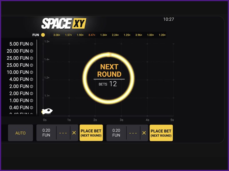 Real-money mode in Space XY