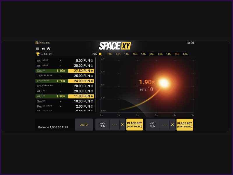 Demo Mode in Space XY