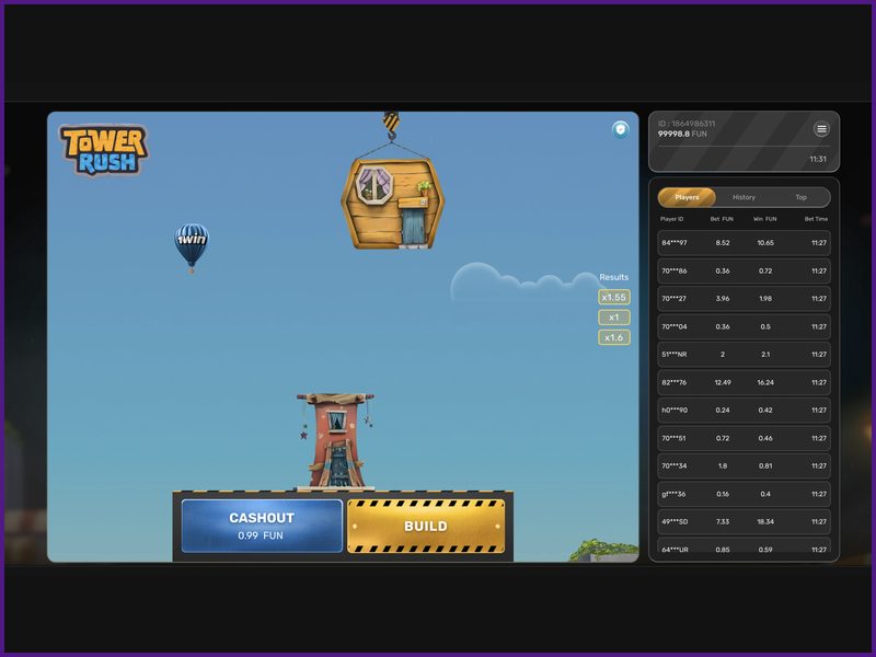 The advantage of Tower Rush with a high RTP